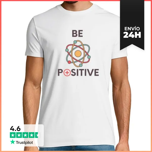 Camiseta Hombre Clásica Ser Molécula Positiva Humor Físico