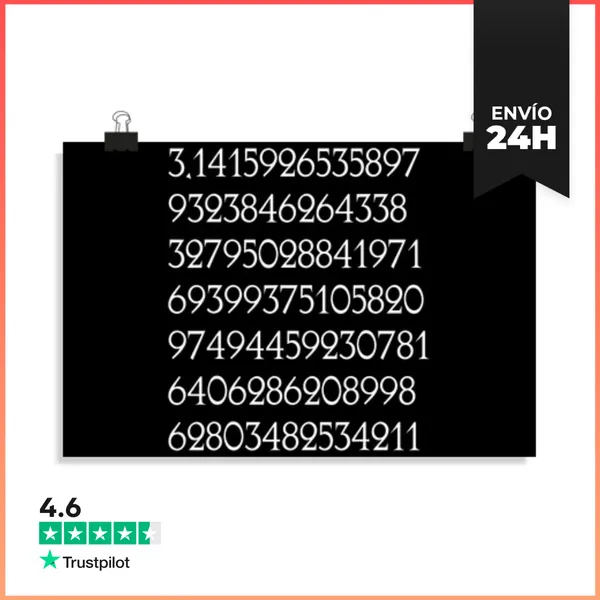 Póster Horizontal Profesor De Matemáticas Genial Dígitos De Pi