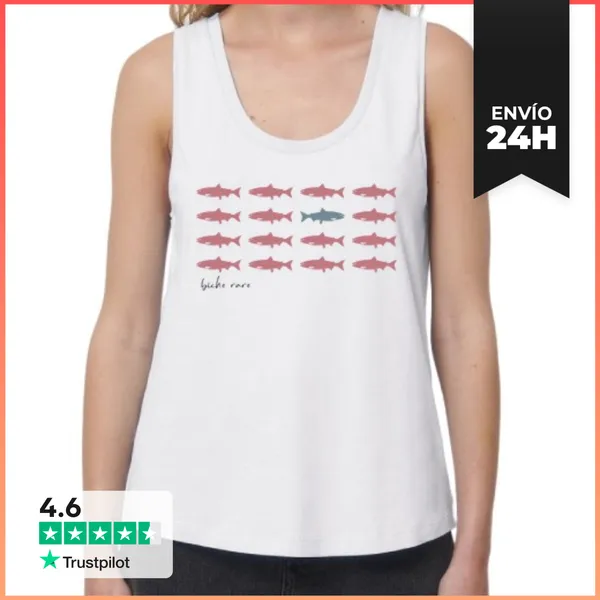 Camiseta Mujer Sin Mangas, Loose Fit Mujer, Tirantes Anchos Loose