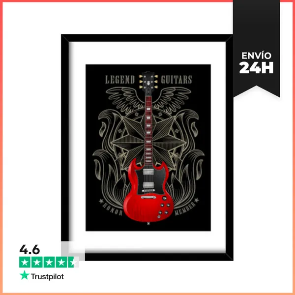 Cuadro Con Marco Vertical Guitarra Eléctrica Legendaria SG