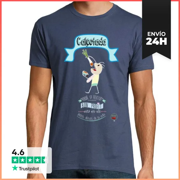 Camiseta Hombre Clásica Calçot Blanco LaTostadora
