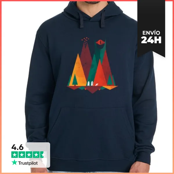 Sudadera Unisex Con Capucha Tierra Media Geométrica LaTostadora