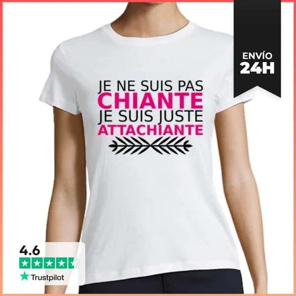 Camiseta Mujer Clásica No Soy Aburrido Solo Estoy Adjuntando