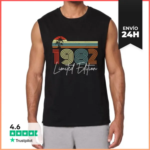 Camiseta Sin Mangas 40 Años 1982 Vintage Edición Limitada