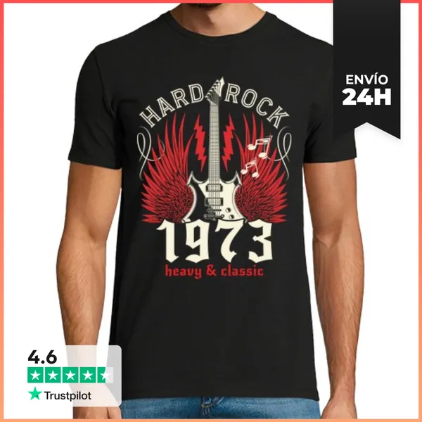 Camiseta Hombre Clásica Músico De Hard Rock 50 Años Cumpleaños