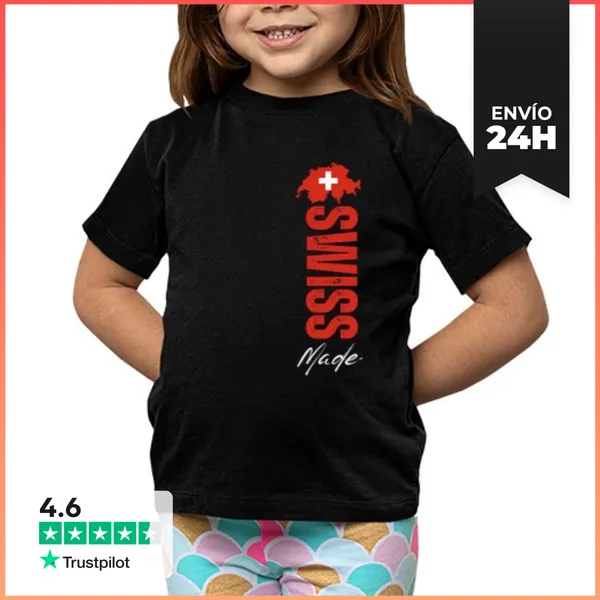 Camiseta Clásica Para Niños Hecho En Suiza, Orgullo Suizo