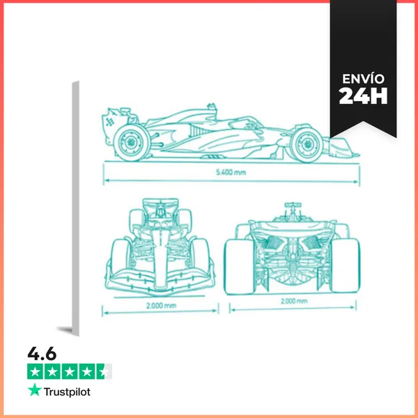 Lienzo Horizontal F1 SILUETA COCHE INGENIERO GRAN PREMIO