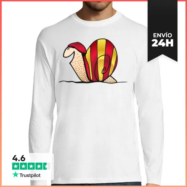 Camiseta Hombre Manga Larga Caracol Catalán LaTostadora