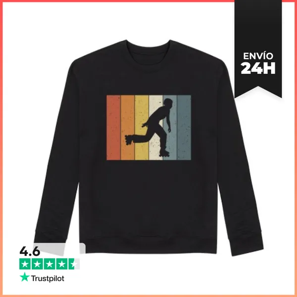 Sudadera Unisex Patín En Línea Retro Regalo De Patinaje