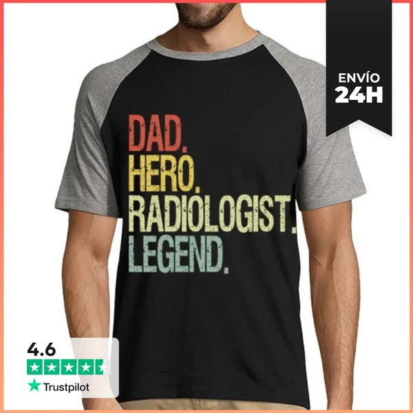 Camiseta Hombre, Estilo Béisbol Papá Radiólogo LaTostadora