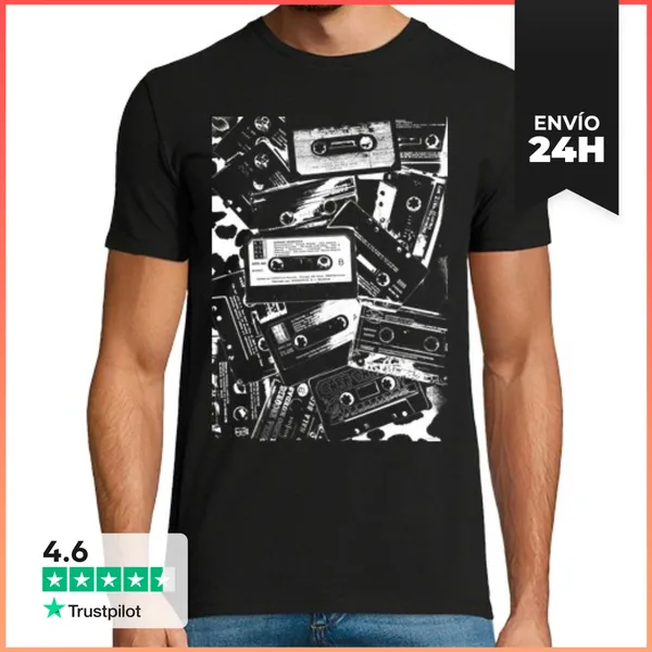 Camiseta Hombre Clásica Cassettes Punk LaTostadora