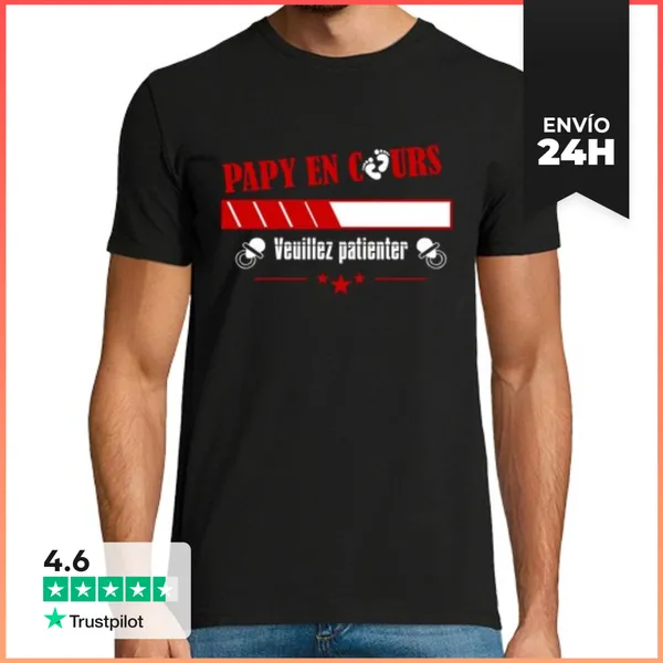 Camiseta Hombre Clásica Abuelo En Progreso Por Favor Espere