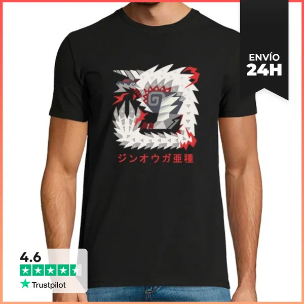 Camiseta Hombre Clásica MHWI, Zinogre Estigio Katakana