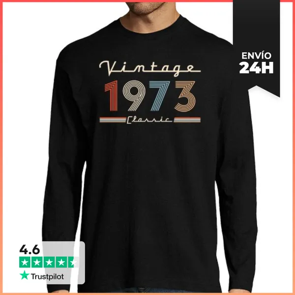 Camiseta Hombre Manga Larga 1973 - Vintage Classic LaTostadora