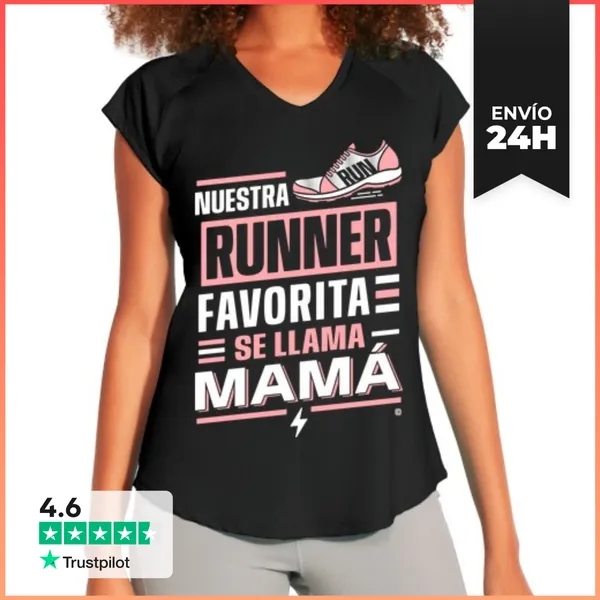 Camiseta Deportiva Mujer Nuestra Runner Favorita Se Llama Mamá