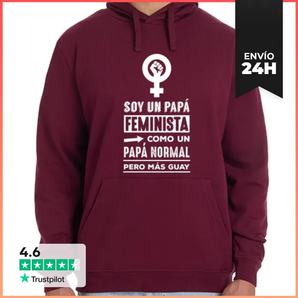 Sudadera Unisex Con Capucha Papá Feminista LaTostadora