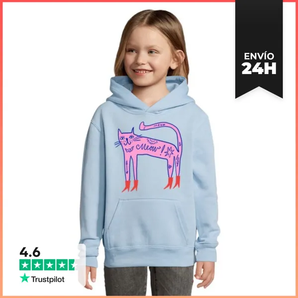 Sudadera Para Niños Con Capucha MEOW LaTostadora