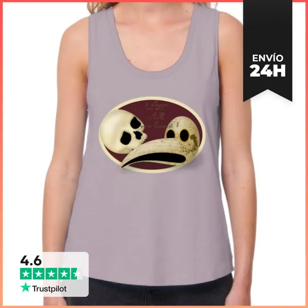 Camiseta Mujer Sin Mangas, Loose Fit Que La Plaga Caiga Sobre