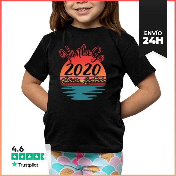 Camiseta Clásica Para Niños Vintage 2020 Edición Limitada Regalo