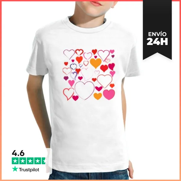 Camiseta Clásica Para Niños Camiseta Para Niños Corazones