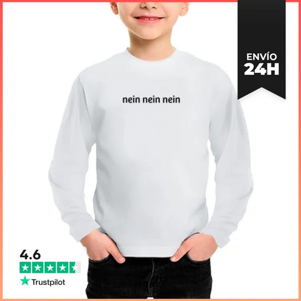 Camiseta Manga Larga Para Niños No No No Tipografía De Palabras