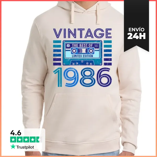 Sudadera Unisex Con Capucha Vintage 1986 LaTostadora