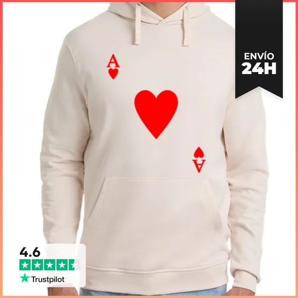 Sudadera Unisex Con Capucha As De Corazones LaTostadora