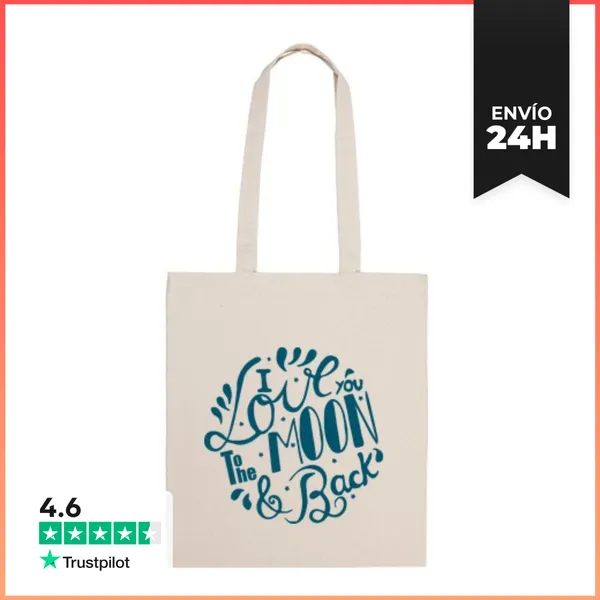 Bolsa De Tela Lettering I Love You Azul LaTostadora