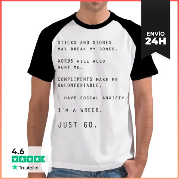 Camiseta Hombre, Estilo Béisbol Hilarante Ansiedad Social