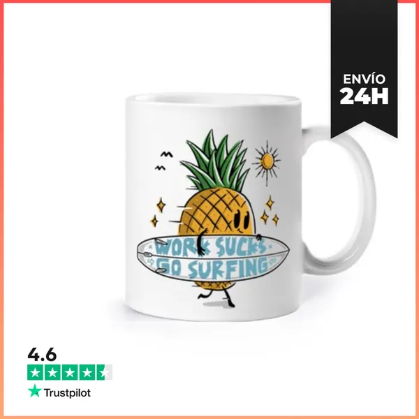 Taza El Trabajo Apesta Ir A Surfear LaTostadora