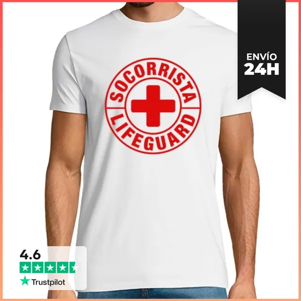 Camiseta Hombre Clásica Socorrista Lifeguard LaTostadora