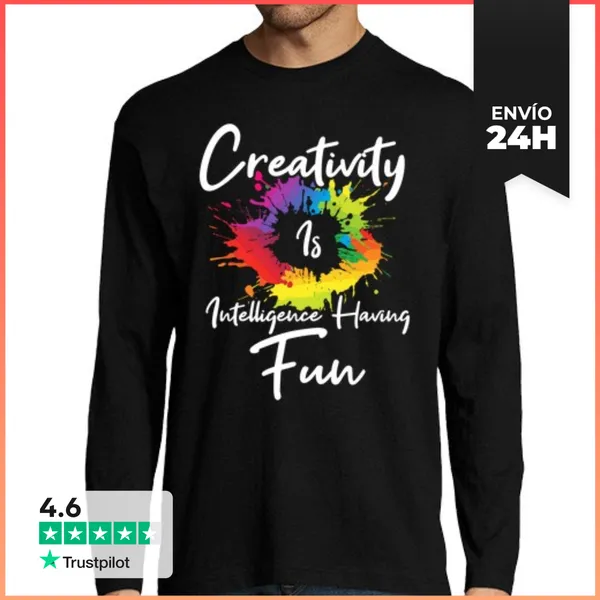 Camiseta Hombre Manga Larga La Creatividad Es Inteligencia