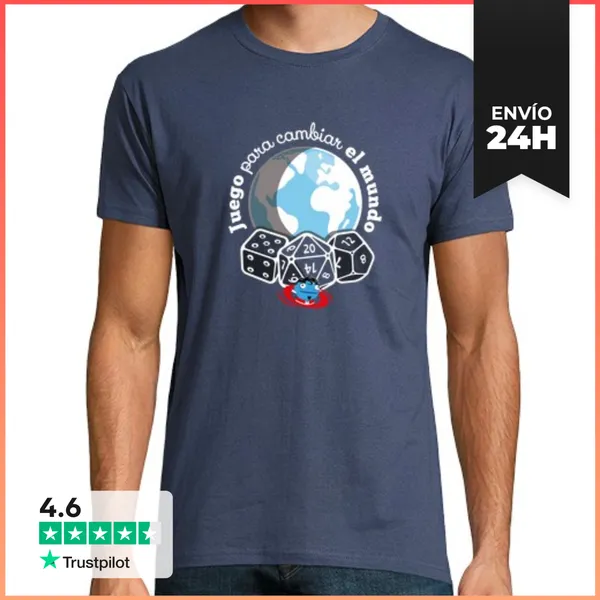 Camiseta Hombre Clásica Juego Para Cambiar El Mundo Con Dados -