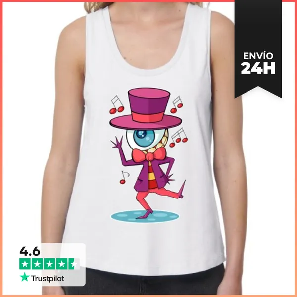 Camiseta Mujer Sin Mangas, Loose Fit Camiseta Ojo Bailarín