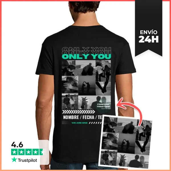 Camiseta Hombre Clásica Camiseta Only You Foto Personalizable