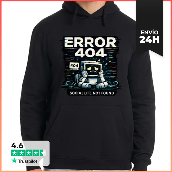 Sudadera Unisex Con Capucha Error 404 LaTostadora