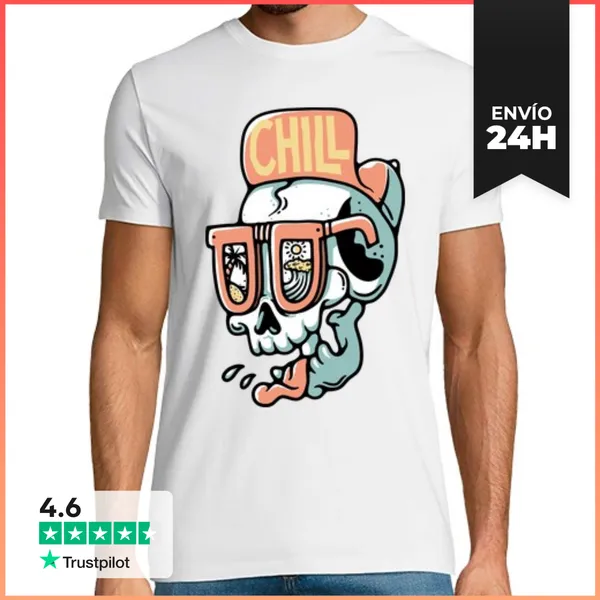 Camiseta Hombre Clásica Cráneo Frío LaTostadora
