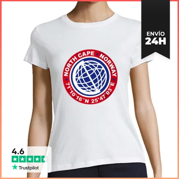 Camiseta Mujer Clásica NORTH CAPE Norway LaTostadora