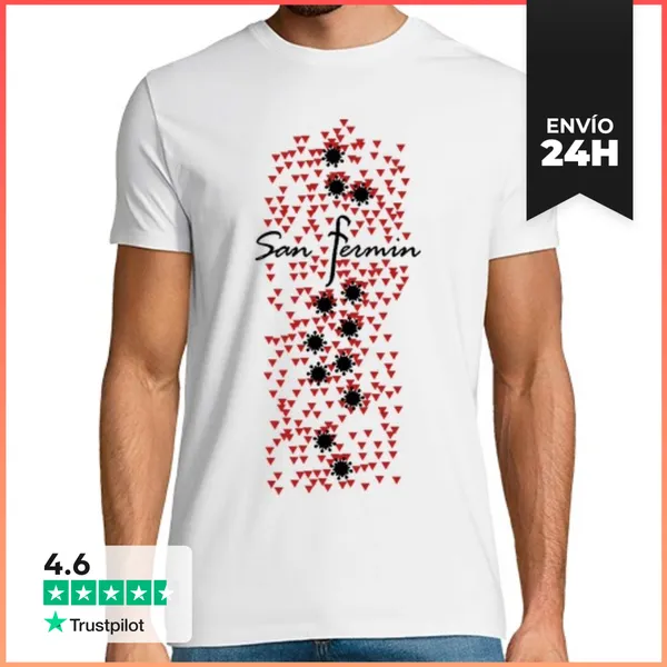 Camiseta Hombre Clásica Encierros De San Fermin En Pamplona