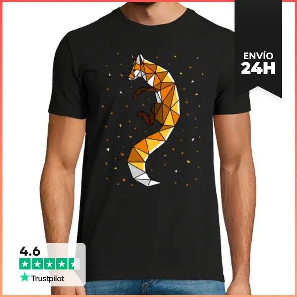 Camiseta Hombre Clásica Zorro Gemetrico LaTostadora