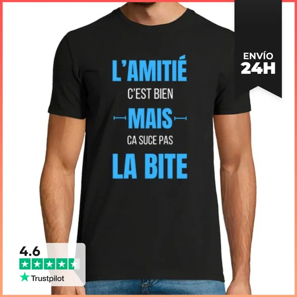 Camiseta Hombre Clásica La Amistad Es Buena Pero No Apesta