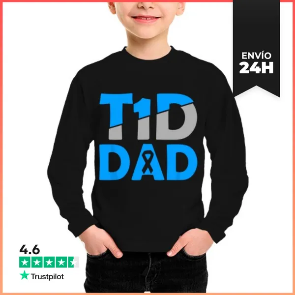 Camiseta Manga Larga Para Niños Conciencia Sobre La Diabetes Tipo