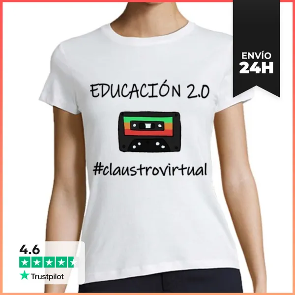 Camiseta Mujer Clásica Educación 2.0 Negro LaTostadora