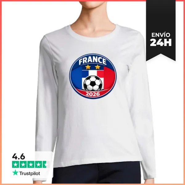Camiseta Mujer Manga Larga Fútbol Francia 2026 LaTostadora