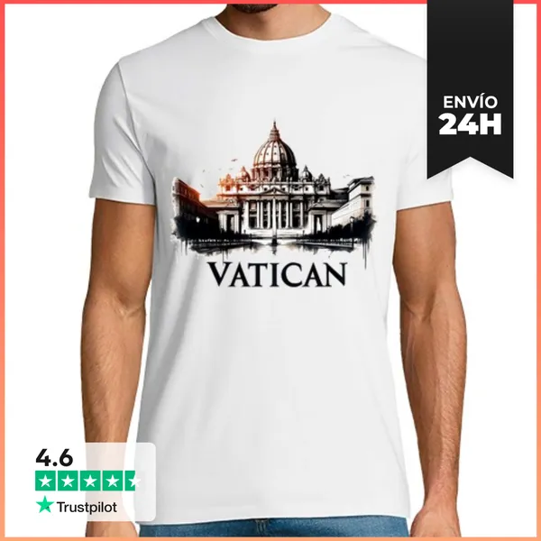 Camiseta Hombre Clásica Ciudad Del Vaticano Viajes Vintage
