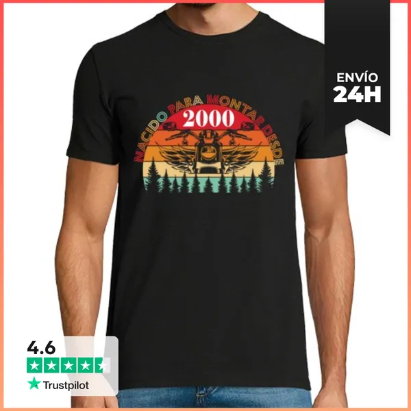 Camiseta Hombre Clásica Nacido Para Montar Desde 2000 LaTostadora