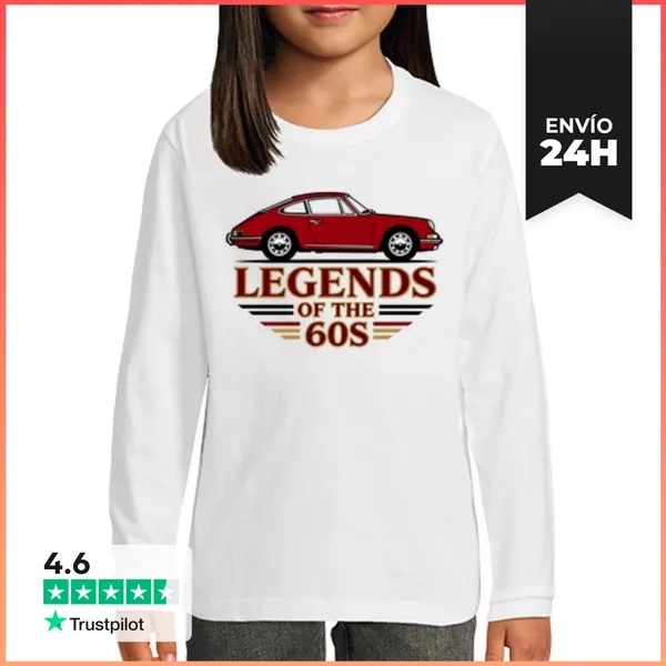 Camiseta Manga Larga Para Niños LEGENDS OF THE 60S PORSCHE 911