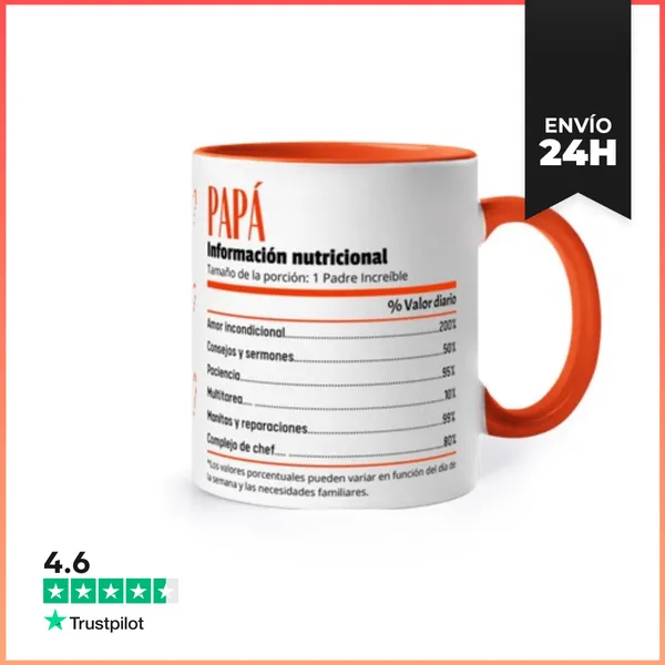 Taza De Colores Papá Información Nutricional - Taza LaTostadora