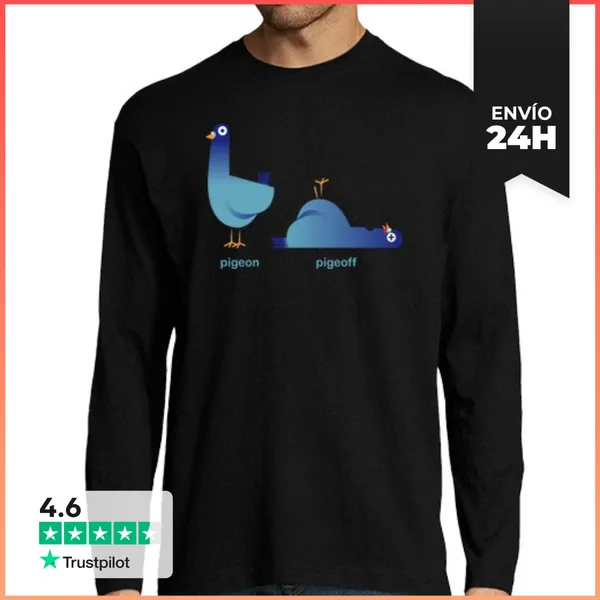 Camiseta Hombre Manga Larga Paloma Paloma LaTostadora