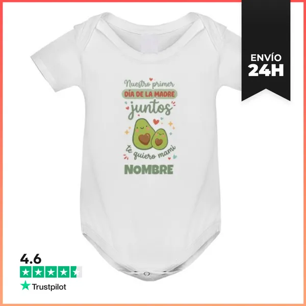 Body Bebé Body Bebe Personalizado - Primer Día De La Madre Juntos